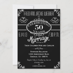 Chalkboard 50th Anniversary Party Invitation