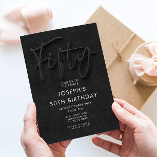 Chalkboard 50th Birthday for Men Invitation