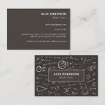 Chalkboard Algebra Math Tutor business card<br><div class="desc">A simple modern design featuring some math formulas written in white on a dark background. This would be perfect for anybody working as a tutor or teacher for Math students.</div>