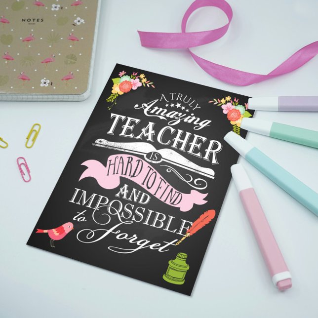 Chalkboard Amazing Teacher appreciation Thank You Card (Creator Uploaded)