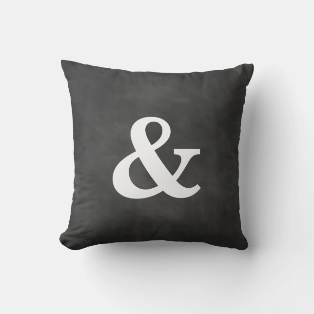 Chalkboard Ampersand Pillow (Front)