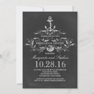 chalkboard anchor nautical rehearsal dinner invitation