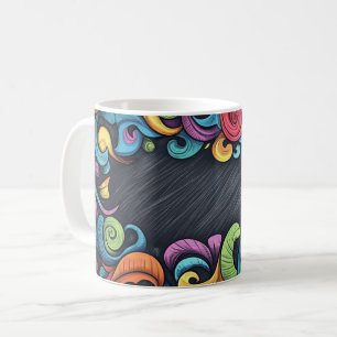 Chalkboard and chalk backgrounds. Childlike style Coffee Mug