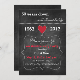 Chalkboard Anniversary Invite   Party Invitation