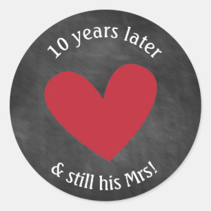 Chalkboard Anniversary Stickers   Still His Mrs.