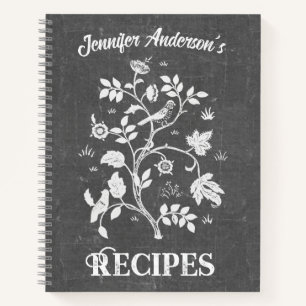 Chalkboard Art Nouveau Recipe Notebook 