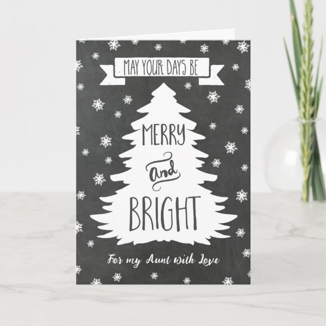 Chalkboard Aunt Merry Christmas Card (Front)