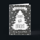 Chalkboard Aunt & Uncle Merry Christmas Card<br><div class="desc">Merry Christmas greeting card for your aunt and uncle with rustic chalkboard pattern,  christmas tree and snowflakes. Wish your aunt and uncle well this holiday season with this stylish greeting card.</div>