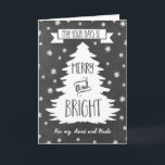 Chalkboard Aunt & Uncle Merry Christmas Card<br><div class="desc">Merry Christmas greeting card for your aunt and uncle with rustic chalkboard pattern,  christmas tree and snowflakes. Wish your aunt and uncle well this holiday season with this stylish greeting card.</div>
