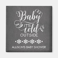 Chalkboard Baby It's Cold Outside Favour Magnet