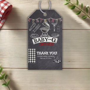 Chalkboard Baby-Q Grill Baby Shower Gift Tags