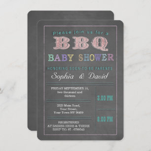 Chalkboard Baby Shower Barbecue Custom Invitation