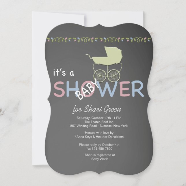 Chalkboard Baby Shower Invitation (Front)