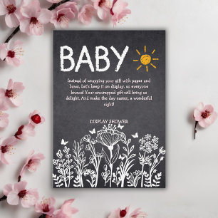 Chalkboard Baby Spring Drawing Baby Shower Enclosure Card