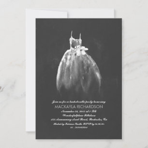 Chalkboard Bachelorette Party Elegant Wedding Gown Invitation