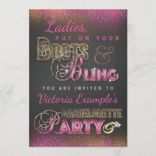 Chalkboard Bachelorette Party Invitations