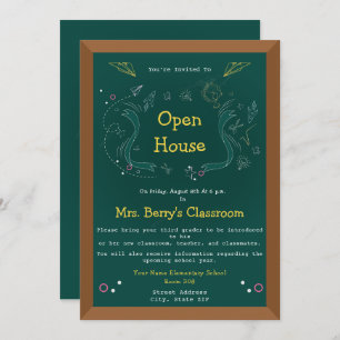 Chalkboard Back to School Open House Invitation