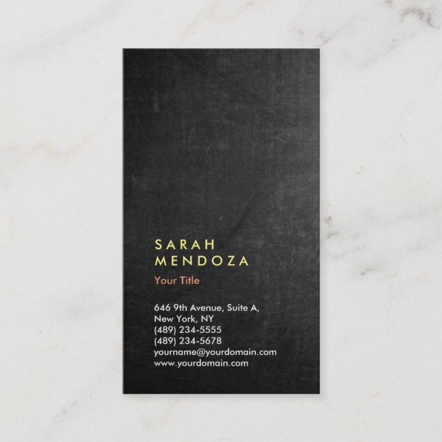 Chalkboard Backgorund Vertical Modern Professional Business Card (Front)