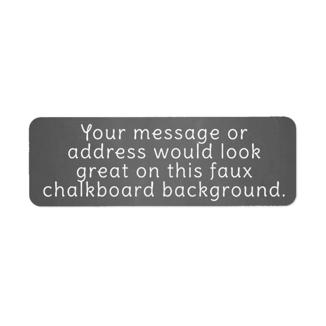 Chalkboard Background Template Return Address Label (Front)