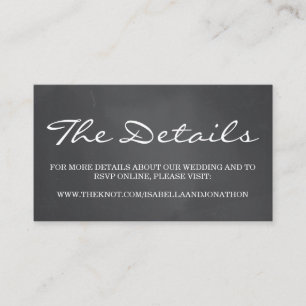 Chalkboard Background Wedding Website Enclosure