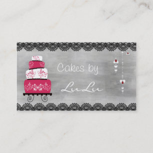 Chalkboard Bakery Business Card with Cake