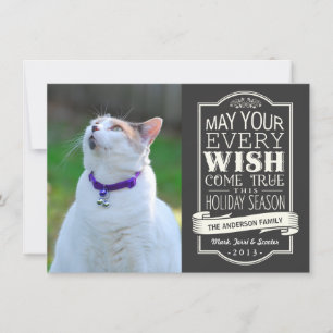 Chalkboard Banner Christmas Holiday Photo Card