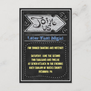CHALKBOARD Bar Mitzvah Invitation Party Card