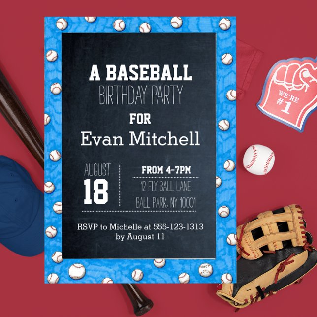 Chalkboard Baseball Party Invitation (Creator Uploaded)