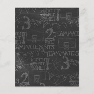 CHALKBOARD BASKETBALL RANDOM PATTERN TEAM TEAMMATE FLYER
