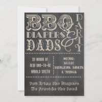 Chalkboard BBQ Diapers and Dads Baby Shower