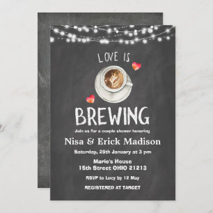 Chalkboard Beer Bridal Shower Love is Brewing  Invitation