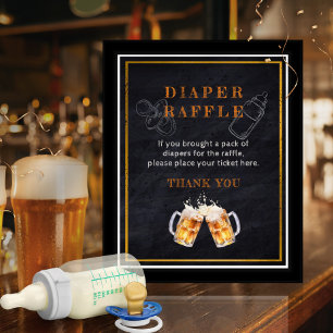 Chalkboard Beer Diaper Raffle Baby Shower Sign