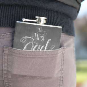 Chalkboard Best Dad Ever Father's Day Personalised Hip Flask