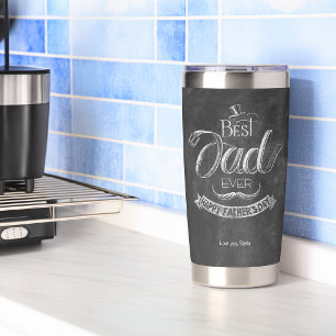 Chalkboard Best Dad Ever Father's Day Personalised Insulated Tumbler