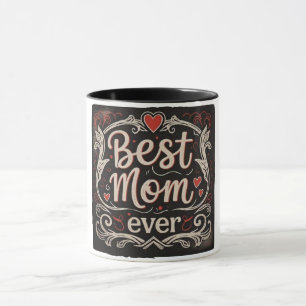 Chalkboard Best Mum Ever Hearts Mothers Day Mug