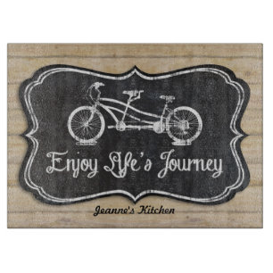 Chalkboard Bicycle for Two Wooden Fence Boards