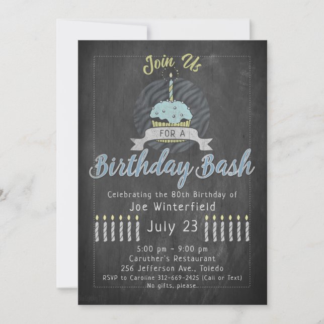 Chalkboard Birthday Invitation (Front)