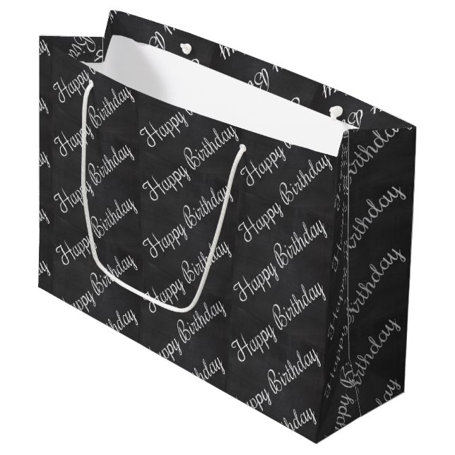 Chalkboard Birthday Large Gift Bag (Front Angled)