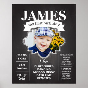 Chalkboard Birthday Poster with Photo