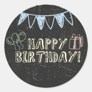 Chalkboard Birthday Stickers