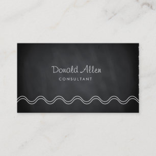 Chalkboard Black Vintage Professional Curves Business Card