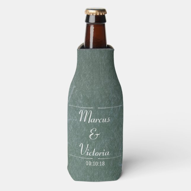 Chalkboard Blackboard Wedding Anniversary Bottle Cooler (Bottle Front)