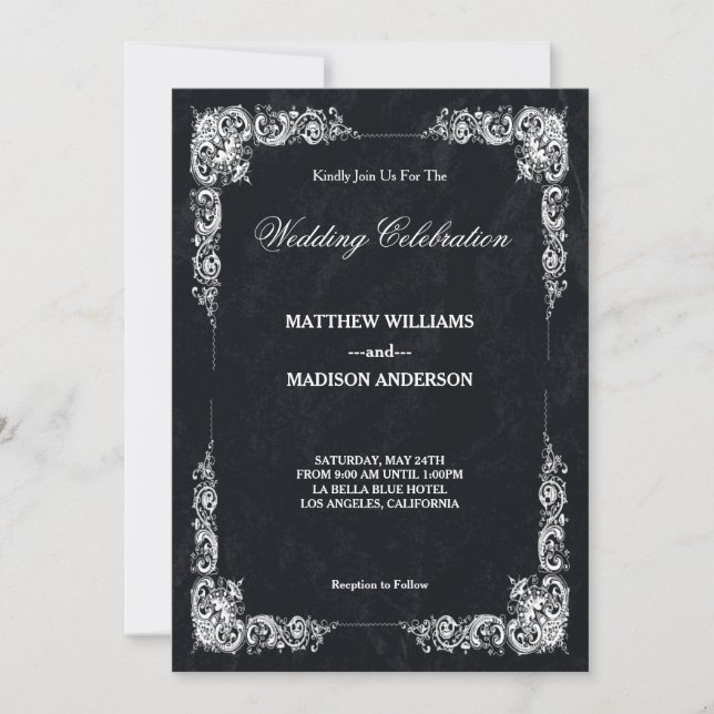 Chalkboard Blackboard Wedding Invitation (Front)