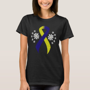 Chalkboard Blue and Yellow Awareness Ribbon T-Shirt