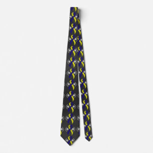 Chalkboard Blue and Yellow Ribbon Tie