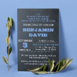 Chalkboard Blue B"H Bar Mitzvah Invitation<br><div class="desc">These casual chic invitations are perfect for any Bar Mitzvah celebration. Each line of text is fully customisable to say just what you want!</div>