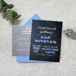 Chalkboard Blue Bar Mitzvah Save the Date Announcement Postcard<br><div class="desc">These Casual Chic Save the Date Postcards are the perfect way to announce your event! Customise the text to say just what you want.

Additional Colours and coordinating items available.</div>