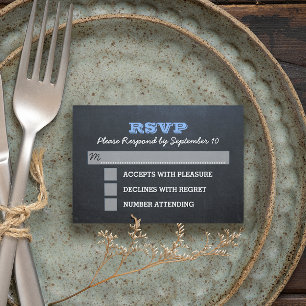 Chalkboard Blue Confirmation RSVP Card