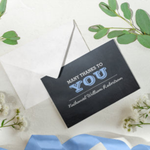 Chalkboard Blue Confirmation Thank You Note Card