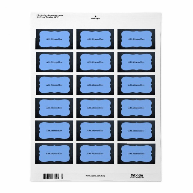 Chalkboard Blue Medallion Address Labels (Full Sheet)